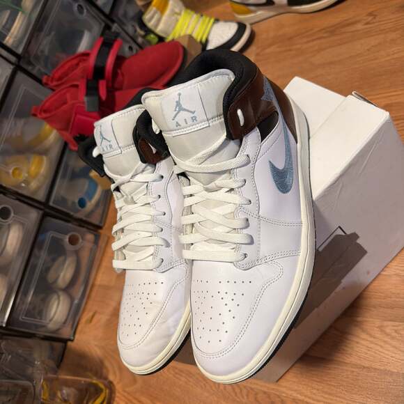 Size 12 - Air Jordan 1 Retro SE Mid Brown Blue Grey